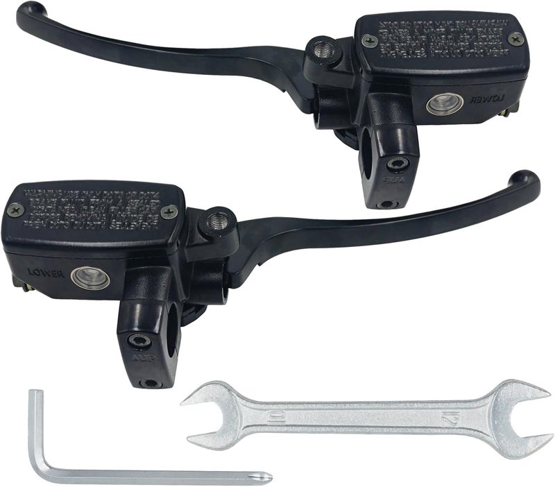 Triumilynn 1" 25mm Brake Master Cylinder Lever Motorcycle for Hon-da Shadow Goldwing Magna VTX Ya-ma-ha Road Star V-Star Su-zu-ki Ka-wasaki Hy-draulic Clutch Brake Goldwing Left & Right Set (Black) - Image 1
